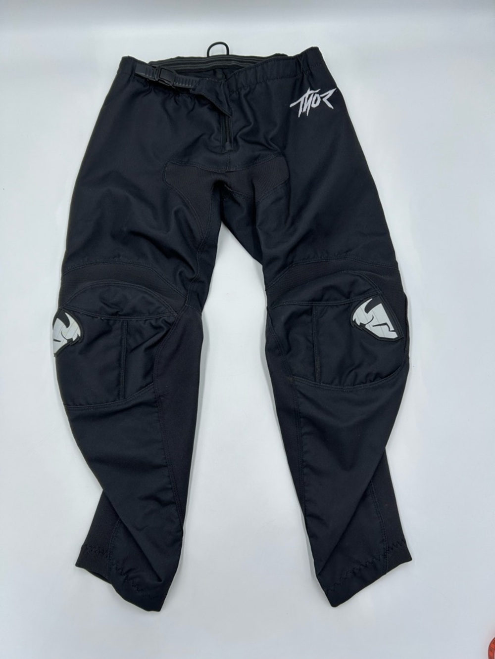 thor Black Motocross  Pants with Grey Logos 28 Youth